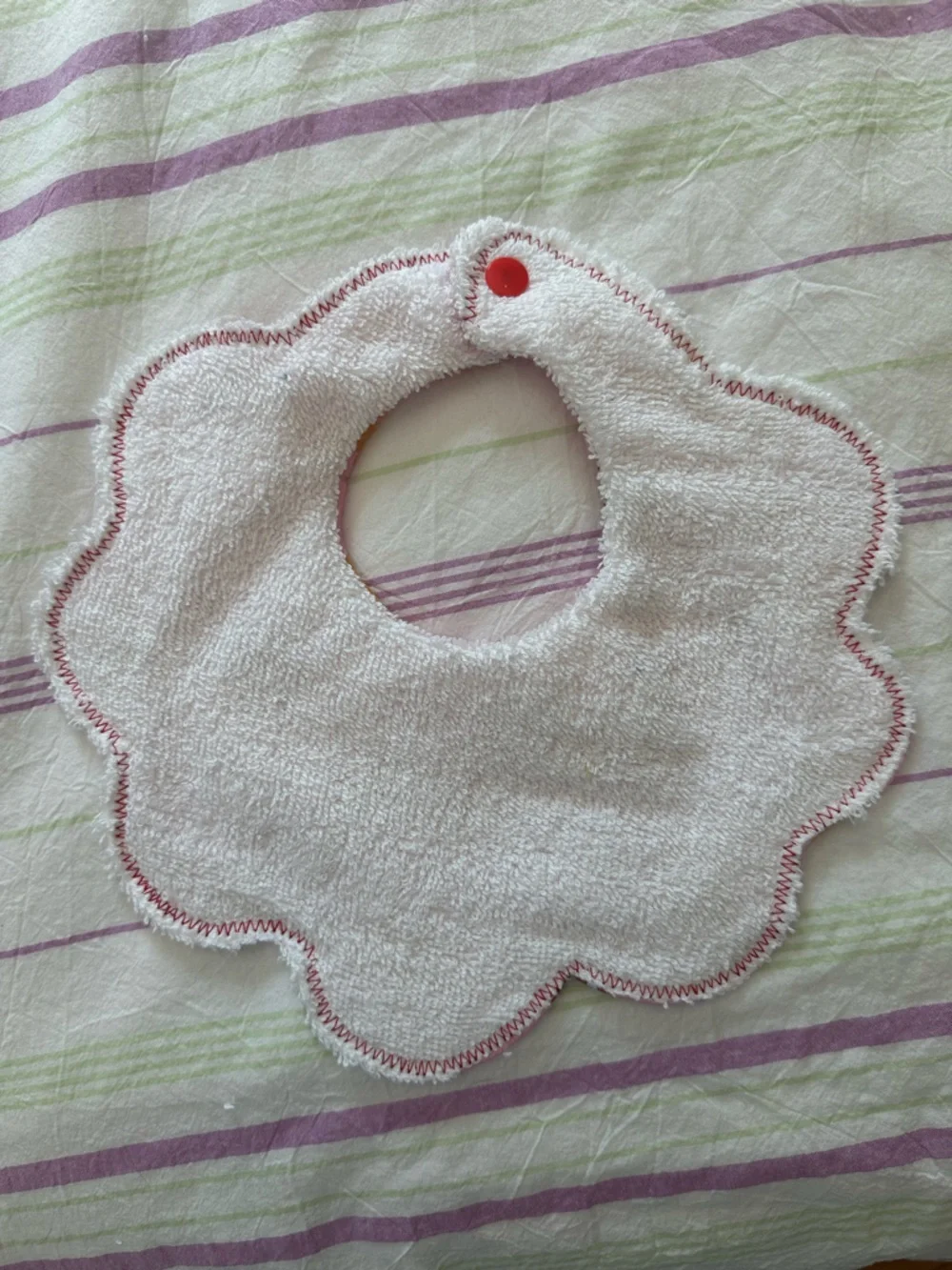 Baby Pink Croissant & Jam Flower Bib